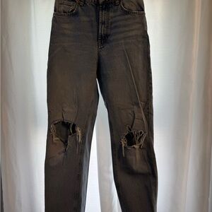 Zara Black Distressed Women Jeans